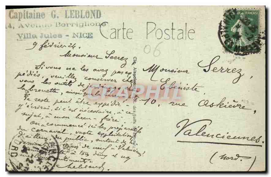 CPA Nice Quai des Etats Unis et le Mont Boron  — Rückseite