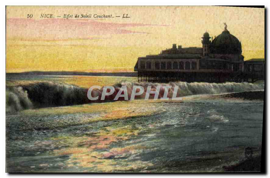 CPA Nice Effet de Soleil Couchant 