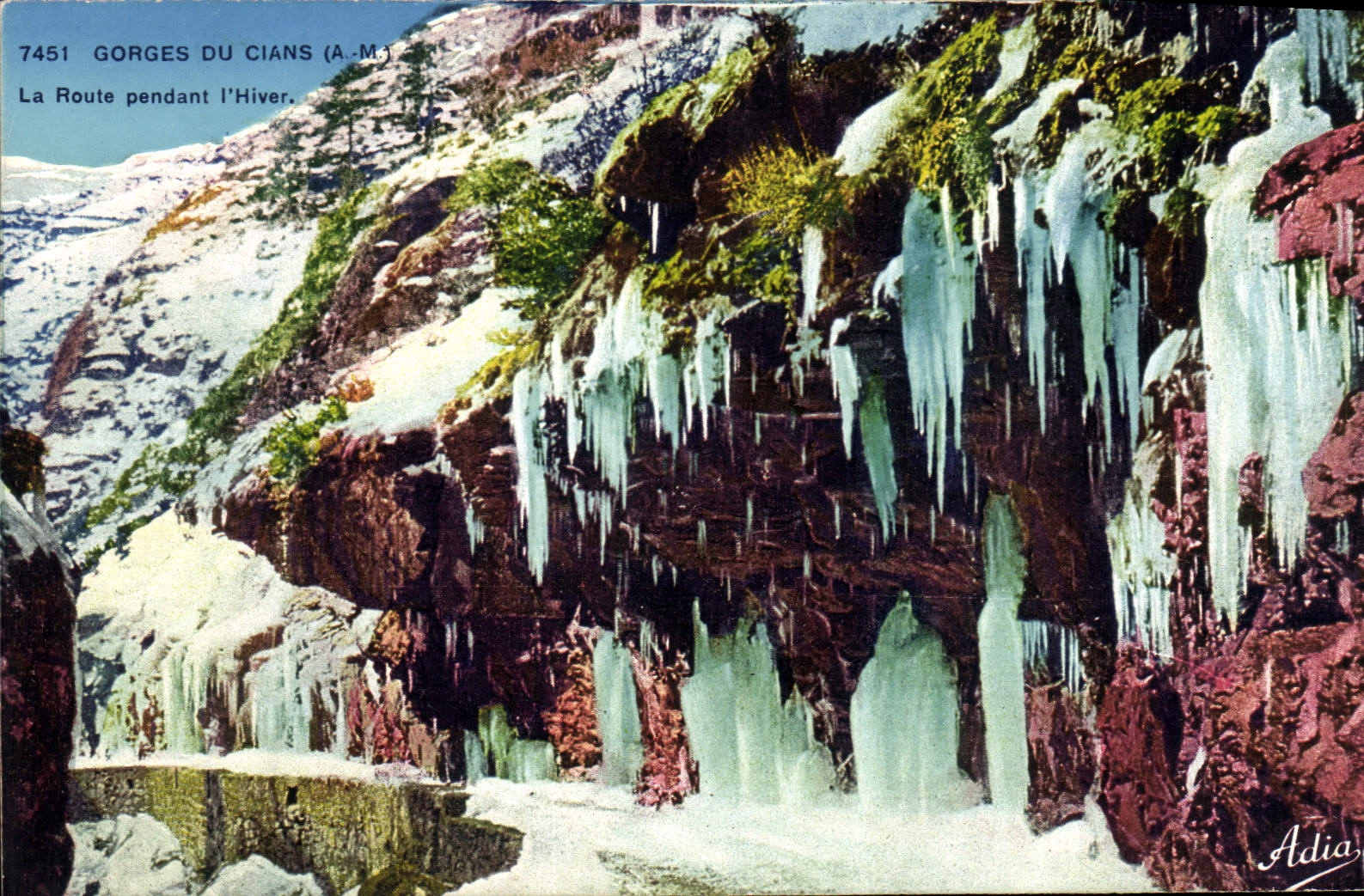 Gorges du Cians (A.M.) — La Route pendant l'Hiver — Adia