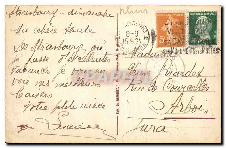 CPA Strasbourg l'Ill et la Place de la Republique  — Rückseite