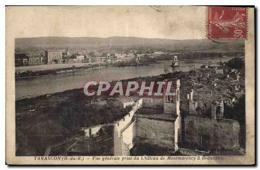 Tarascon (B.-du-R.) — Vue générale prise du Château de Montmorency à Beaucaire