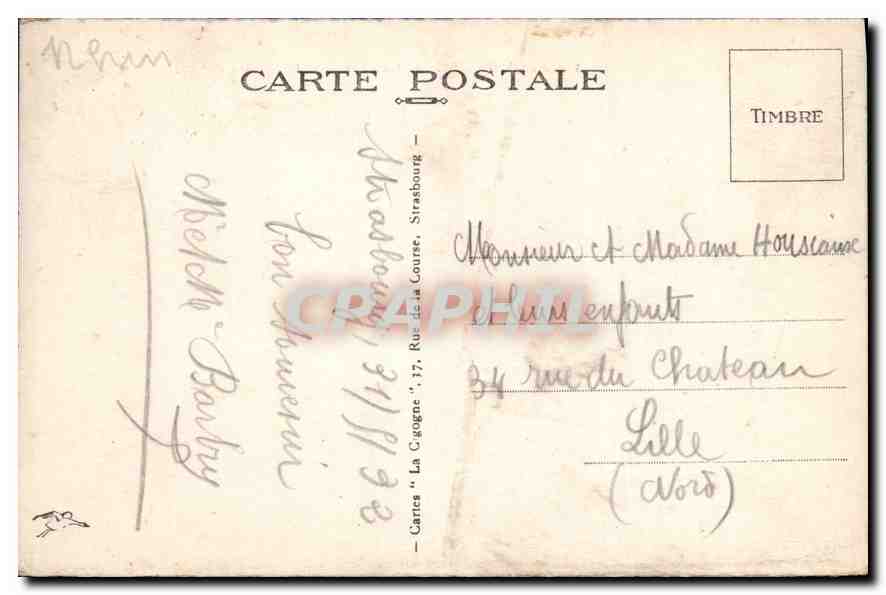 CPA Strasbourg Cathedrale et Palais des Rohan  — Rückseite