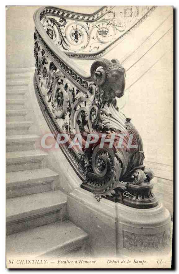 CPA Chantilly Escalier d'Honneur detail de la Rampe 