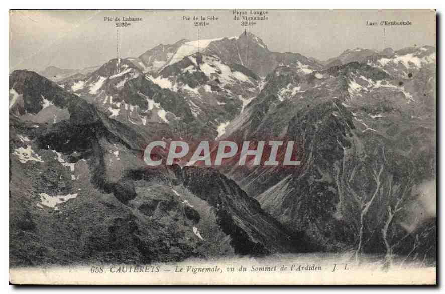 CPA Cauterets Le Vignemale vu du Sommet de l'Ardiden 