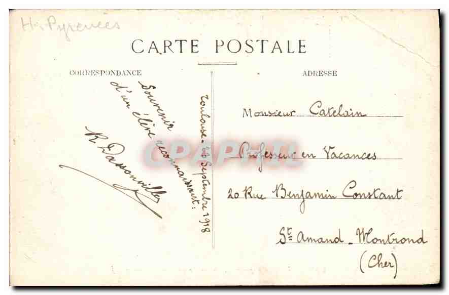 CPA Cauterets Le Vignemale vu du Sommet de l'Ardiden  — Rückseite