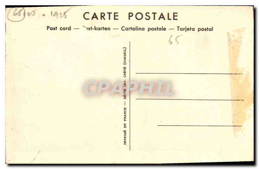 CPA Euvre de la Grotte Lourdes  — Verso