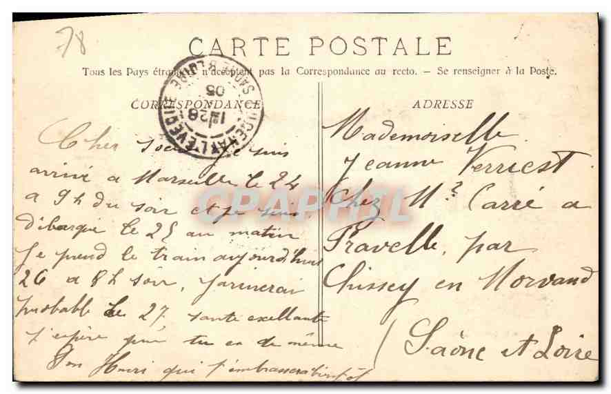 CPA Marseille Le Chateau d'If  — Rückseite