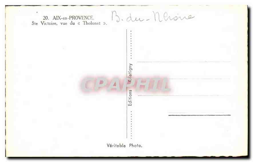 CPA Aix en Provence Ste Victoire vue du Tholonet  — Rückseite