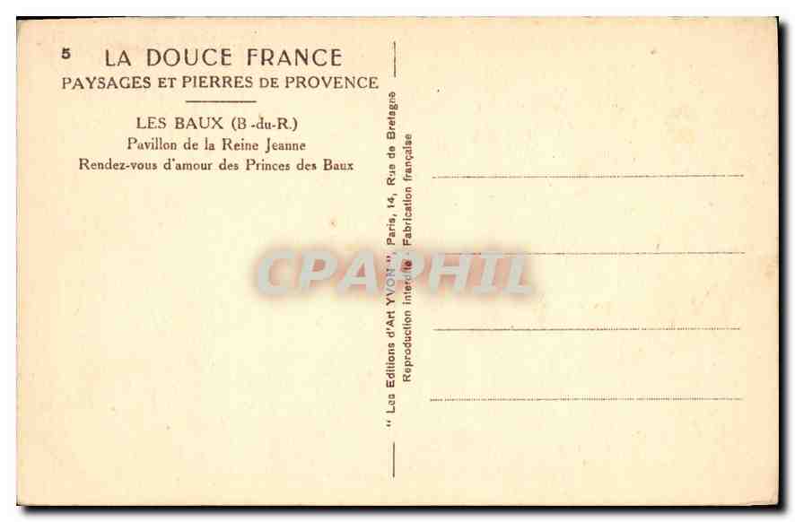 Les Baux (B.-du-R.) — Pavillon de la Reine Jeanne — Éditions d'Art YVON — Reverso