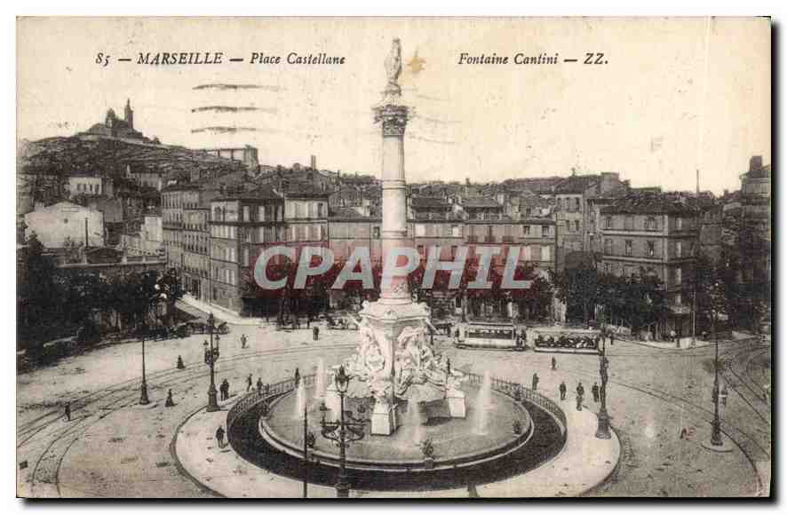 CPA Marseille Place Castellane Fontaine Cantini 