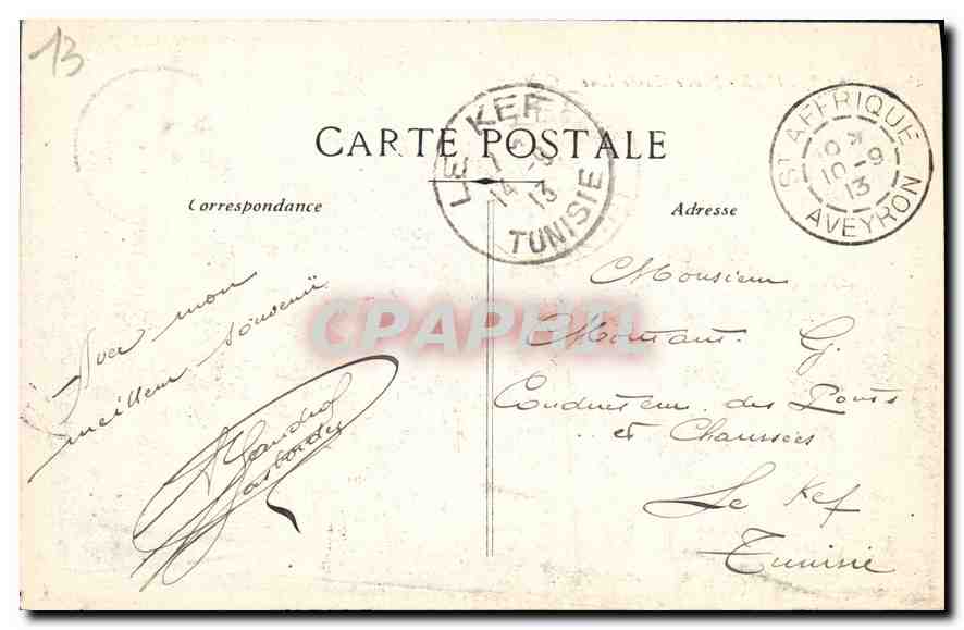 CPA Marseille Place Castellane  — Rückseite