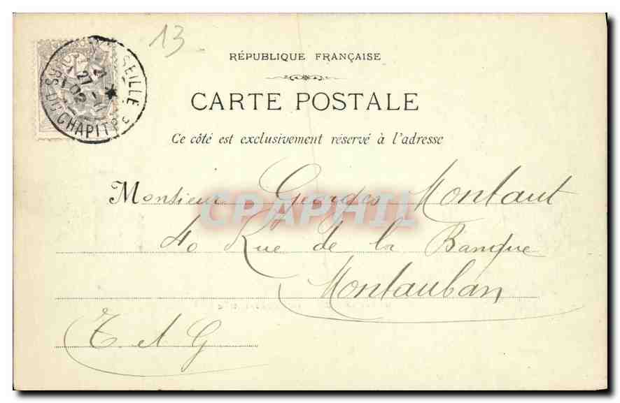 CPA Marseille La Prefecture  — Verso