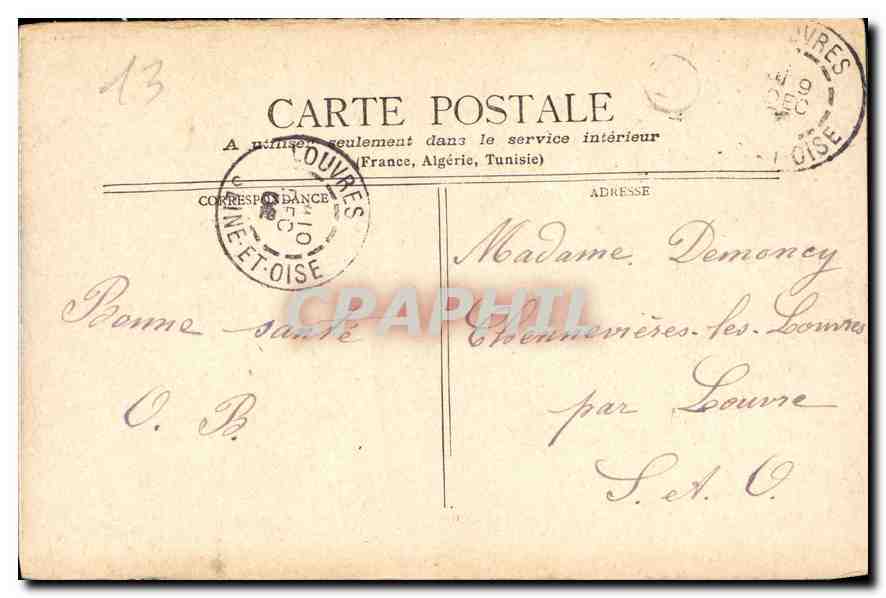 CPA Marseille Eglise des Reformes  — Rückseite