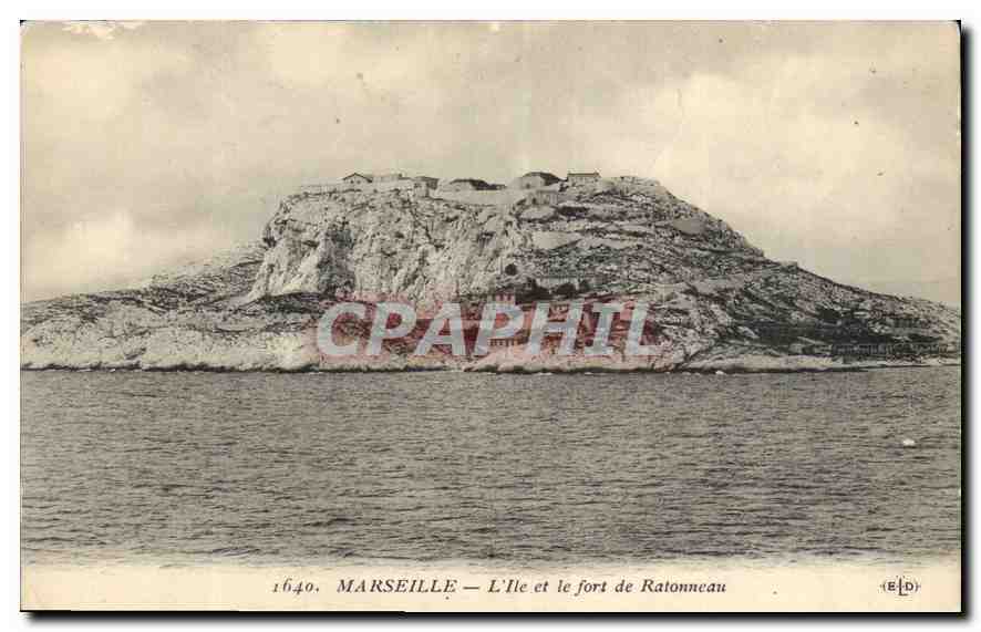 CPA Marseille L'Ile et le fort de Ratonneau 