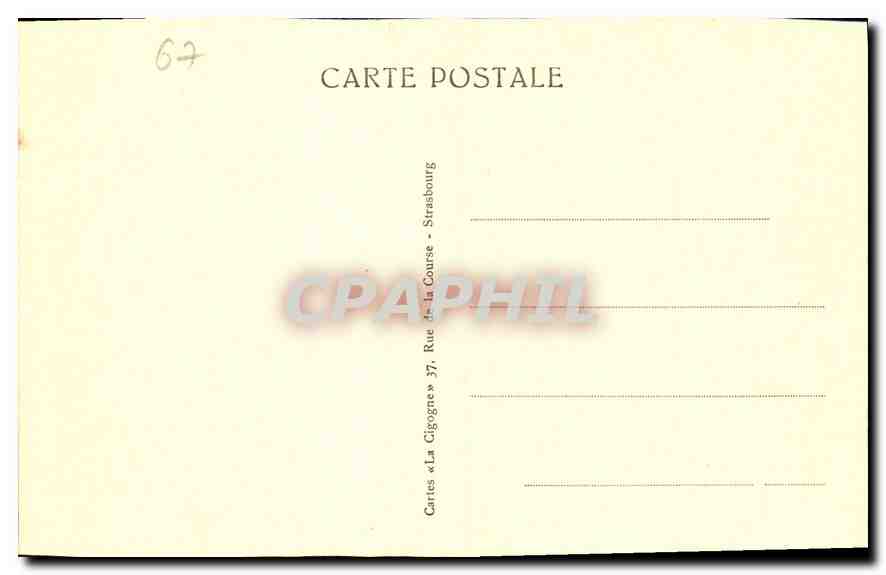 Strasbourg — Le Palais de Justice et l'Église Saint-Pierre-le-Jeune — Cartes « La Cigogne » — Rückseite