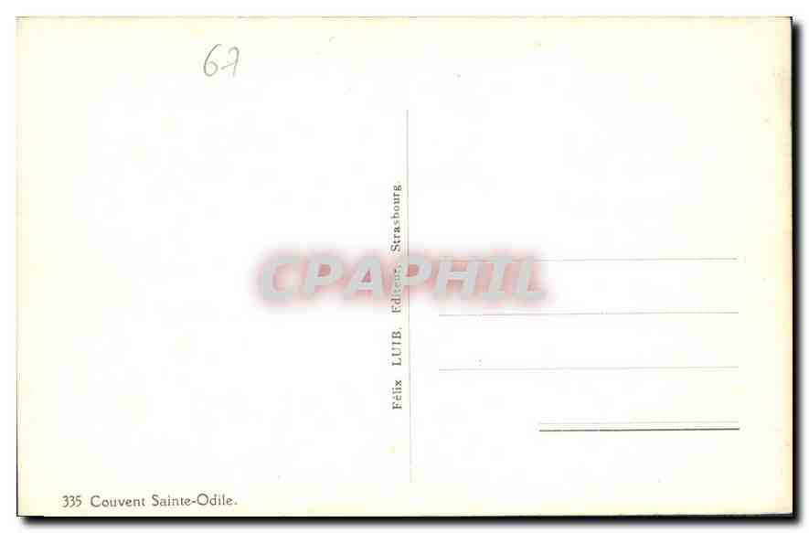 CPA Couvent Sainte Odile  — Verso