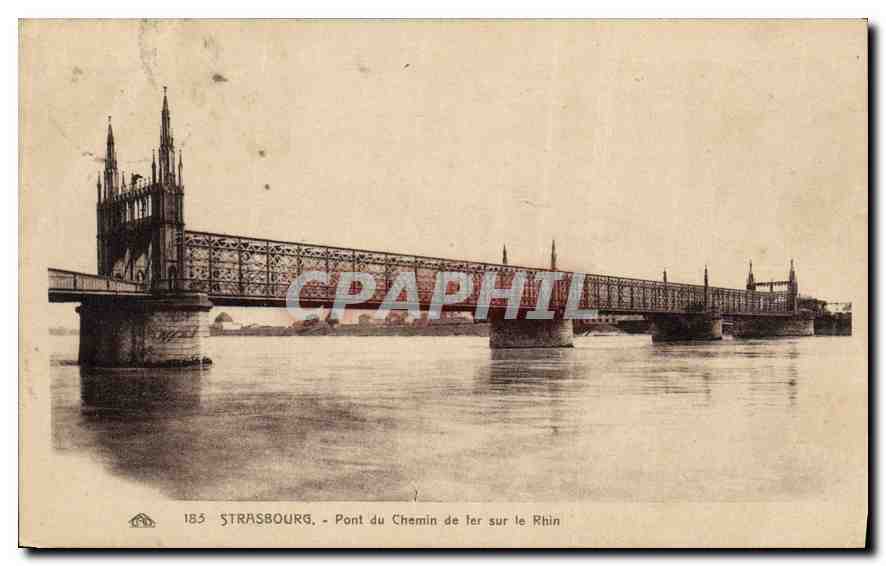 CPA Strasbourg Pont du Chemin de fer sur le Rhin 