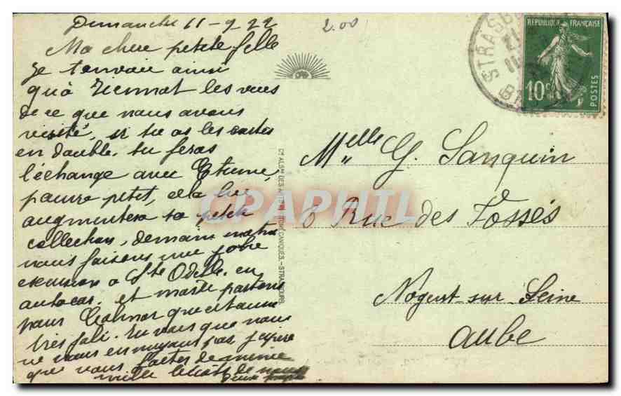 CPA Strasbourg Pont du Chemin de fer sur le Rhin  — Rückseite