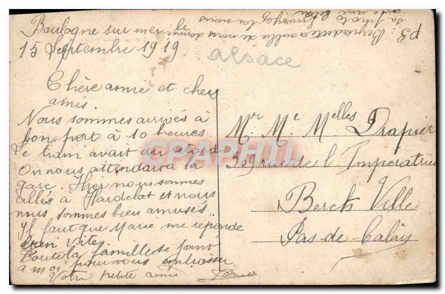 CPA Strasbourg Eglise protestante de la garnison  — Verso