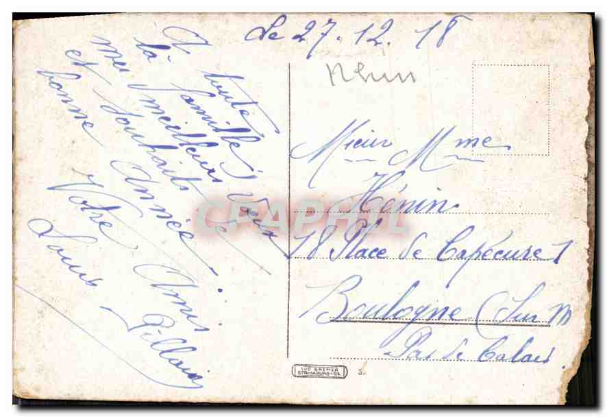CPA Strasbourg Maison Kammerzell  — Verso