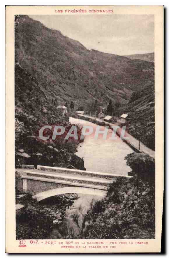 CPA Pont du Poy et la Garonne vue vers la France entree de la Valle de 