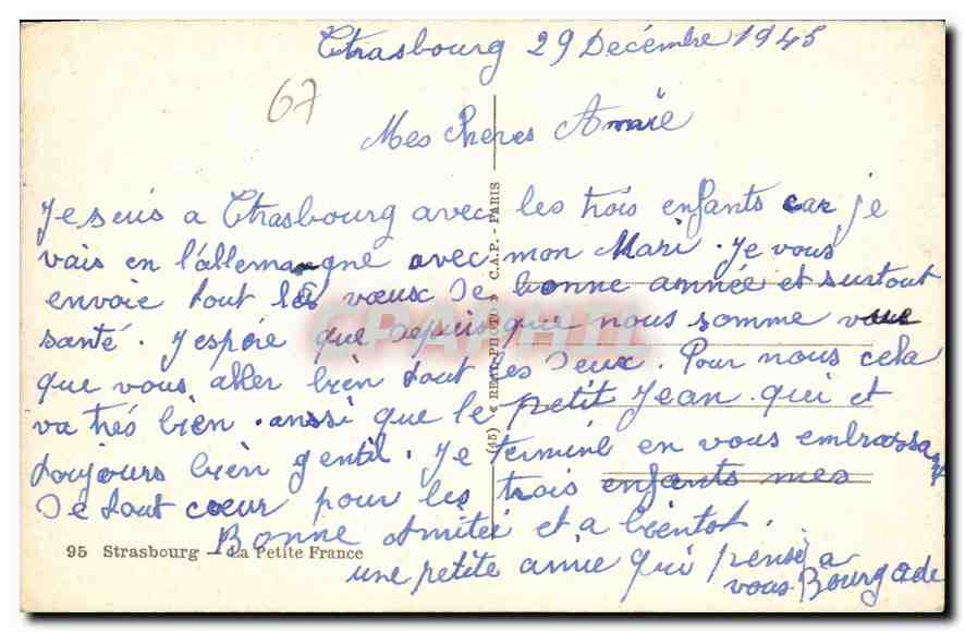 CPA Strasbourg La Petite France  — Verso