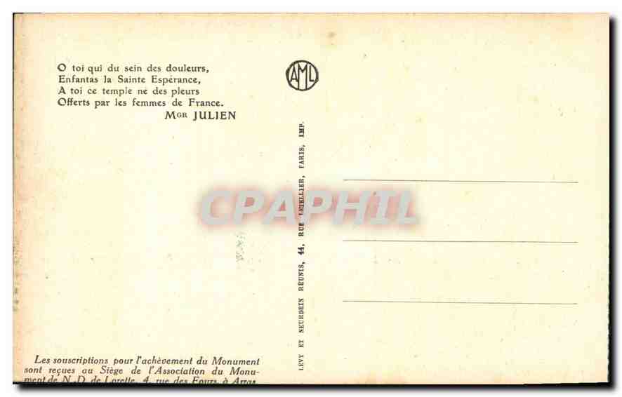 CPA Notre Dame de Lorette la Chapelle  — Verso