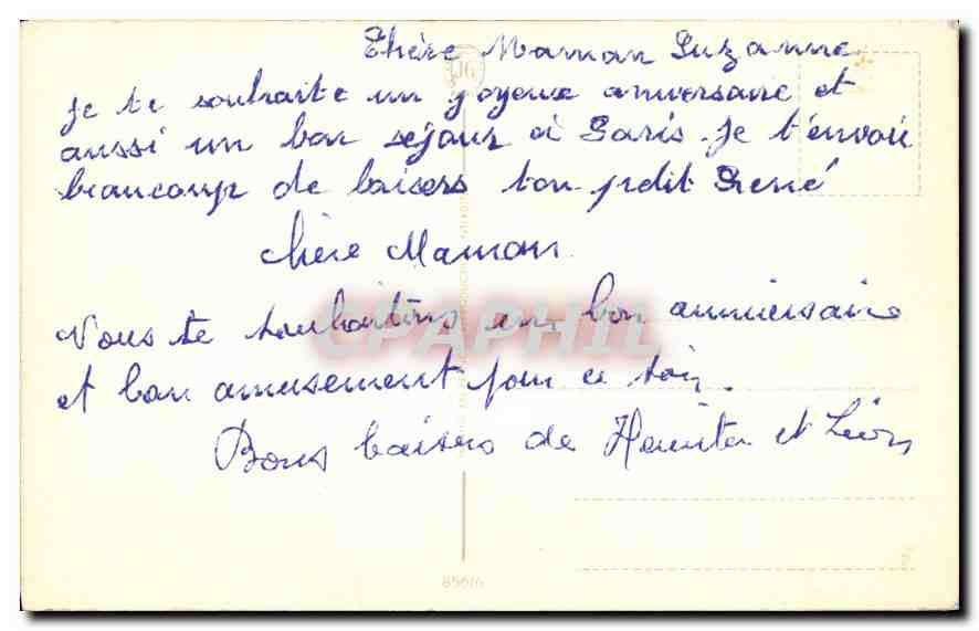 CPA Anniversaire Fleurs — Verso