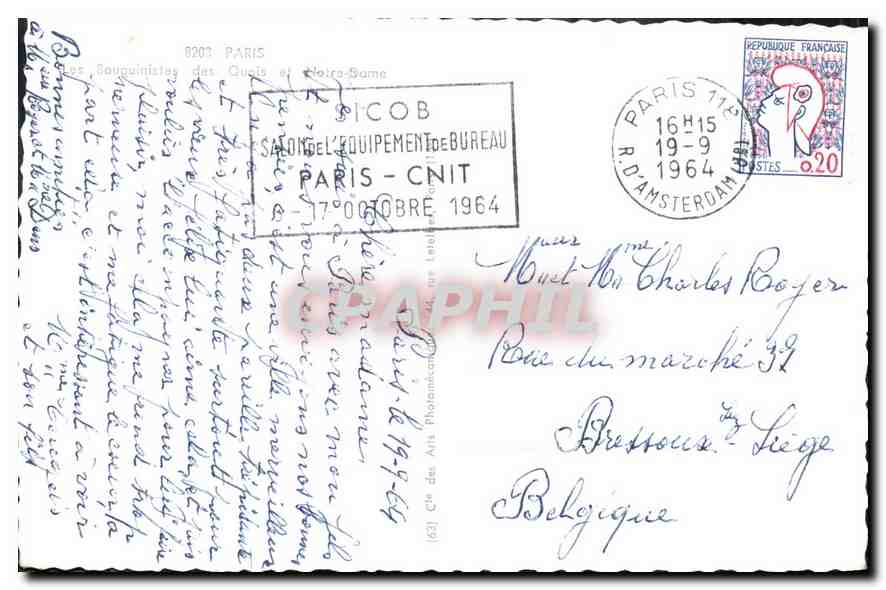CPA Paris des Quais et Notre Dame Bouquinistes — Verso