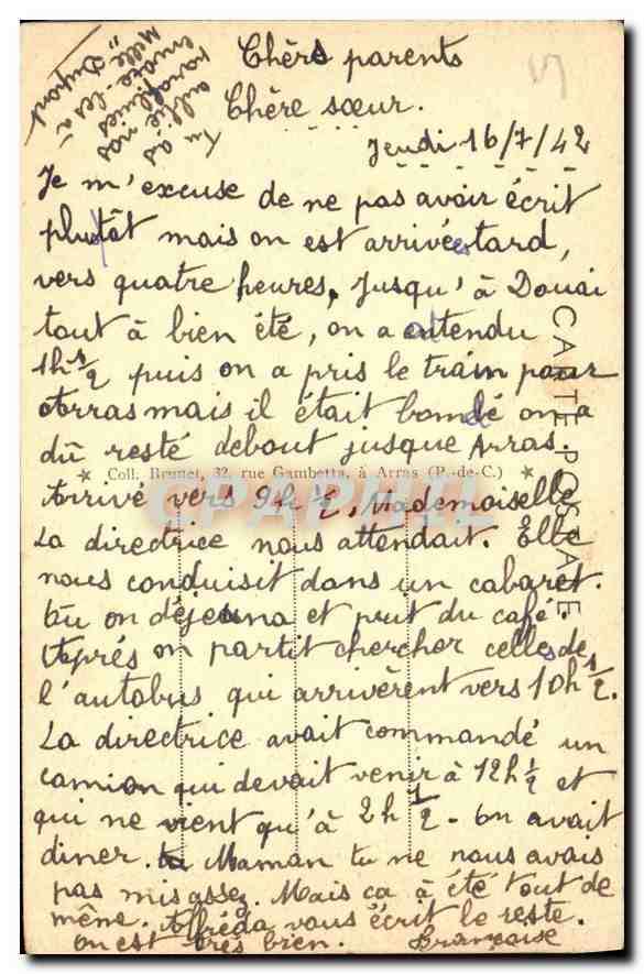 Arras (P.-de-C.) — Le Grand Séminaire — Rückseite
