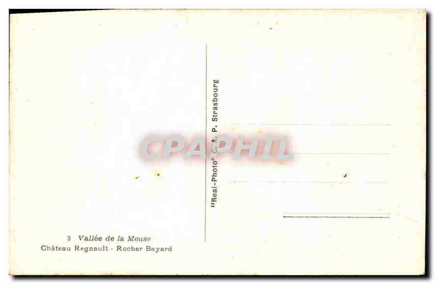 CPA Valle de la meuse Chateau regnault Rocher Bayard  — Rückseite