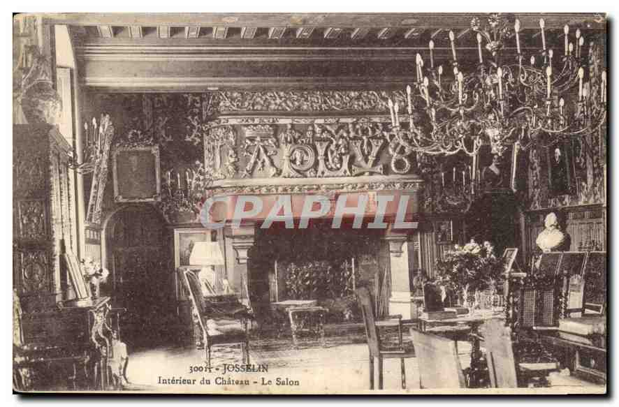 CPA Josselin Interieur du Chateau Le Salon 