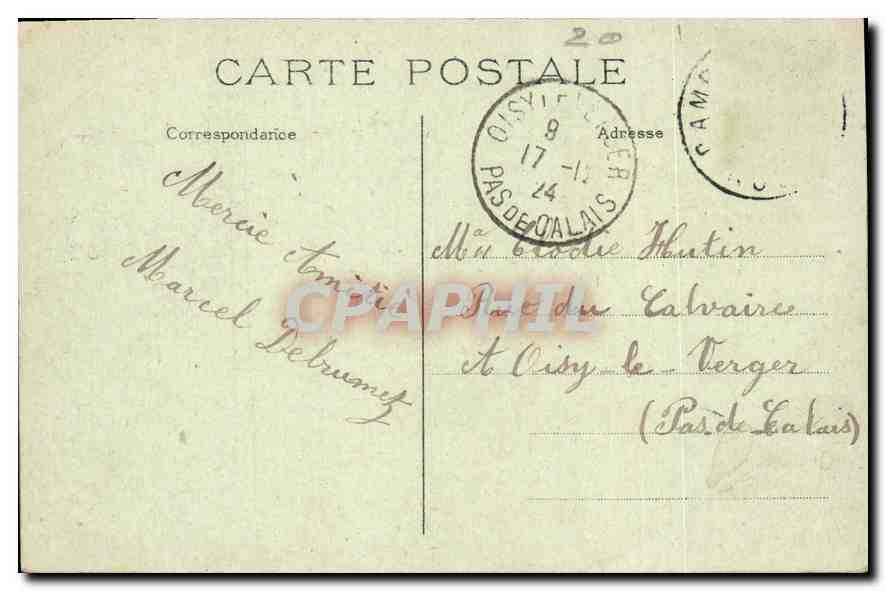 Valenciennes — Guerre 1914-1918 — Faubourg de Paris - La Rue Malplaquet — Édit Gland — Verso