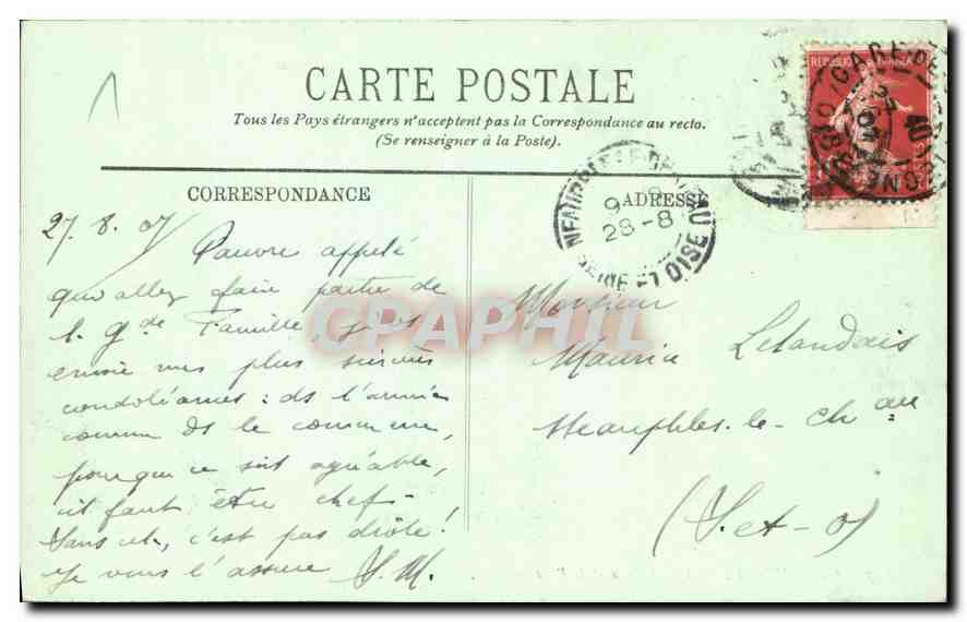 CPA Compiegne Le Chateau et le Parc  — Rückseite