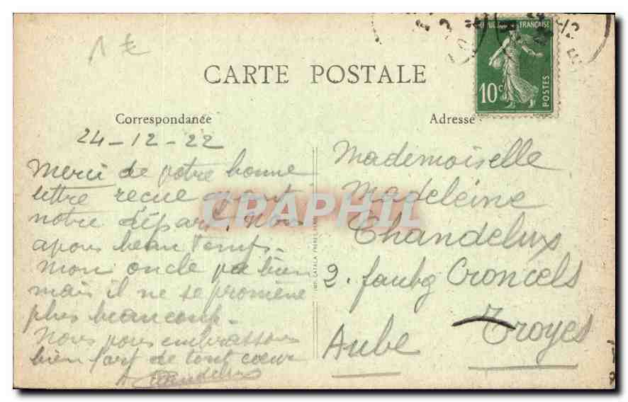 CPA Lyon Le Coteau de Fourviere et la Saone  — Verso