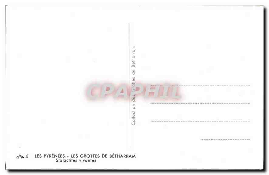 Die Bétharram-Höhlen — Lebende Stalaktiten — Sammlung der Bétharram-Höhlen — Rückseite