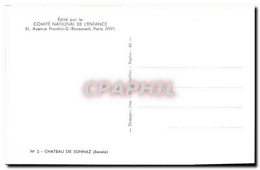 CPA Chateau de Sonnaz Savoie  — Rückseite