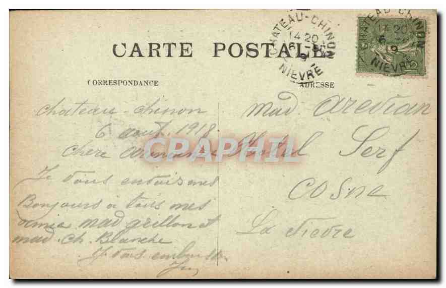 CPA Le Morvan illustre La route du Saut de la Canche  — Rückseite