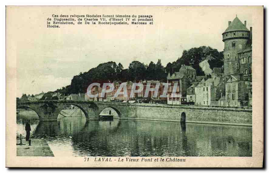 CPA Laval Le Vieux Pont et le Chateau 