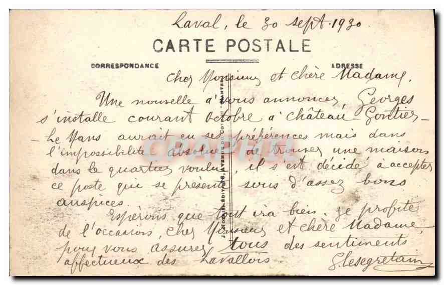 CPA Laval Le Vieux Pont et le Chateau  — Rückseite