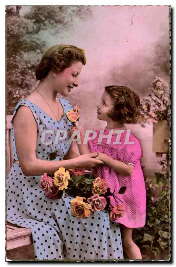 CPA Femme Enfant