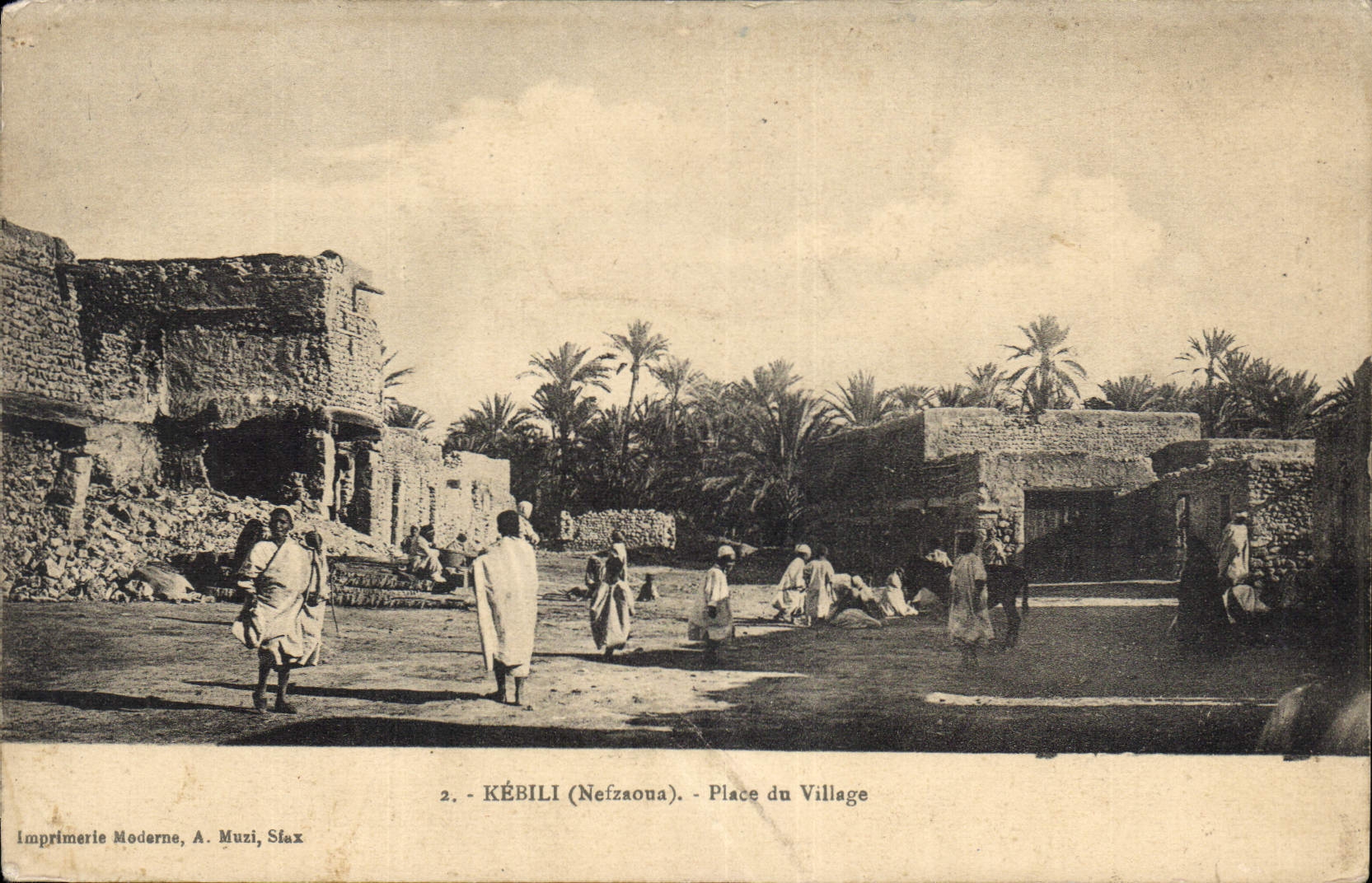 CPA Kebili Nefzaona Place du Village 