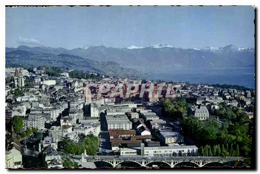 CPM Lausanne Ouchy Vue generale aerienne 
