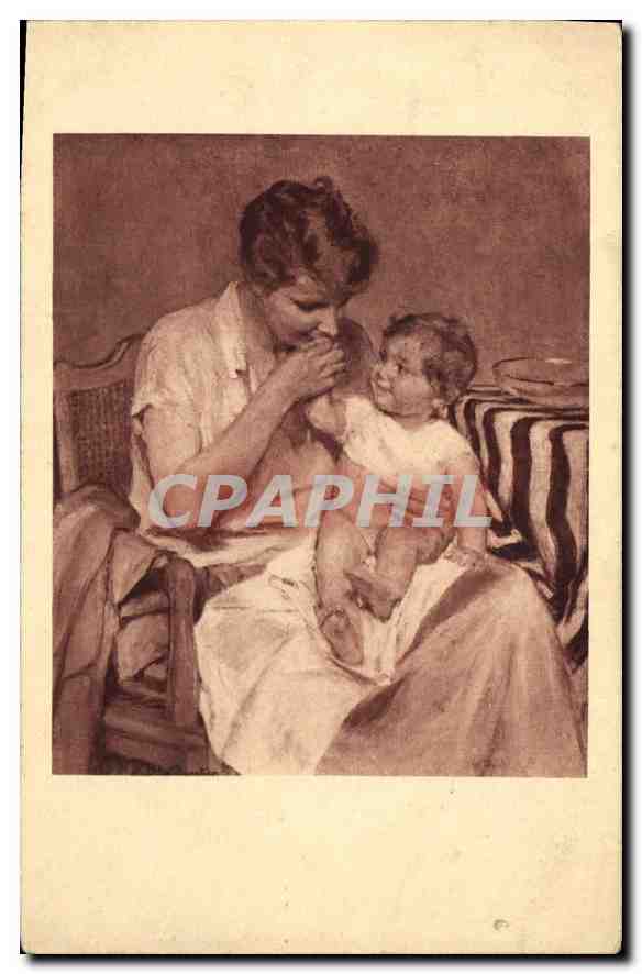 CPA Femme Enfant