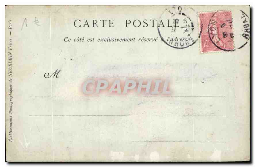 CPA Lyon Le Palais de Justice et le Coteau de Fourviere Bateau — Verso