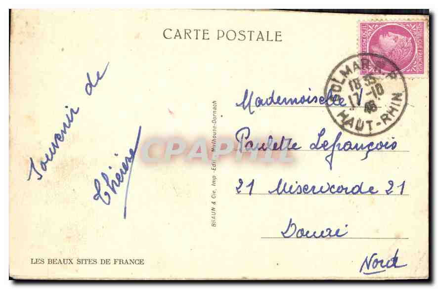 CPA Les Hautes Vosges Le Rainkopf et le Rotabac avec ferme firstmiss et refuge du club vosgien  — Verso