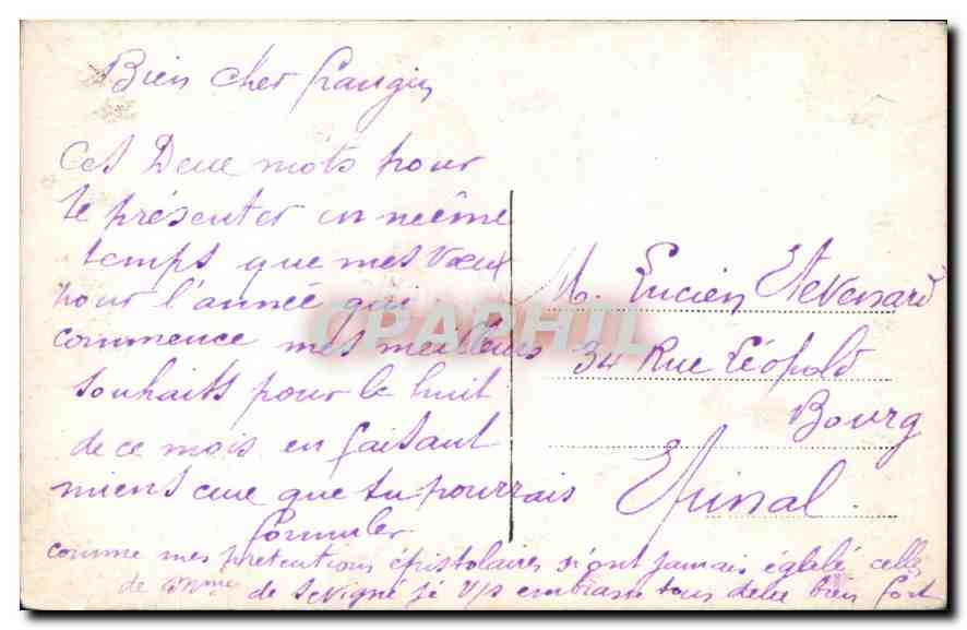 CPA Bonne Fete Fleurs — Verso