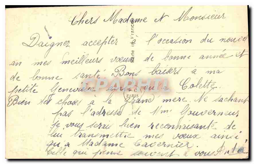 CPA Femme — Rückseite
