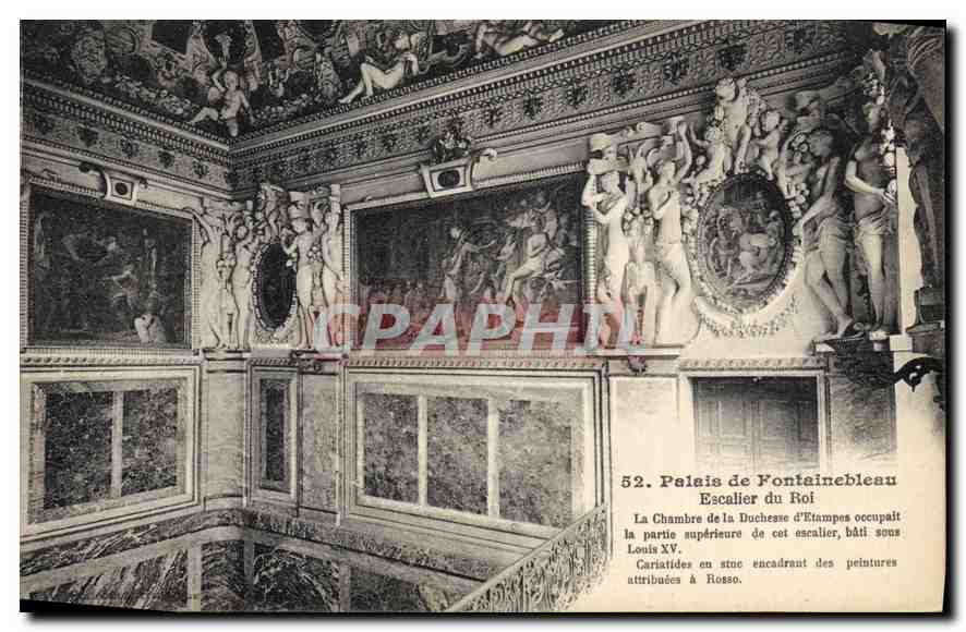 Schloss Fontainebleau — Treppenhaus des Königs — Zimmer der Herzogin von Étampes, gebaut unter Ludwig XV
