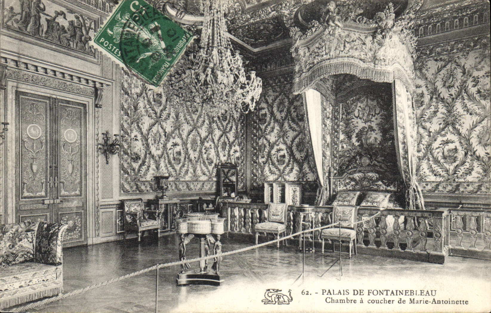 Palais de Fontainebleau — Chambre à coucher de Marie-Antoinette — éditeur anonyme, n° 62